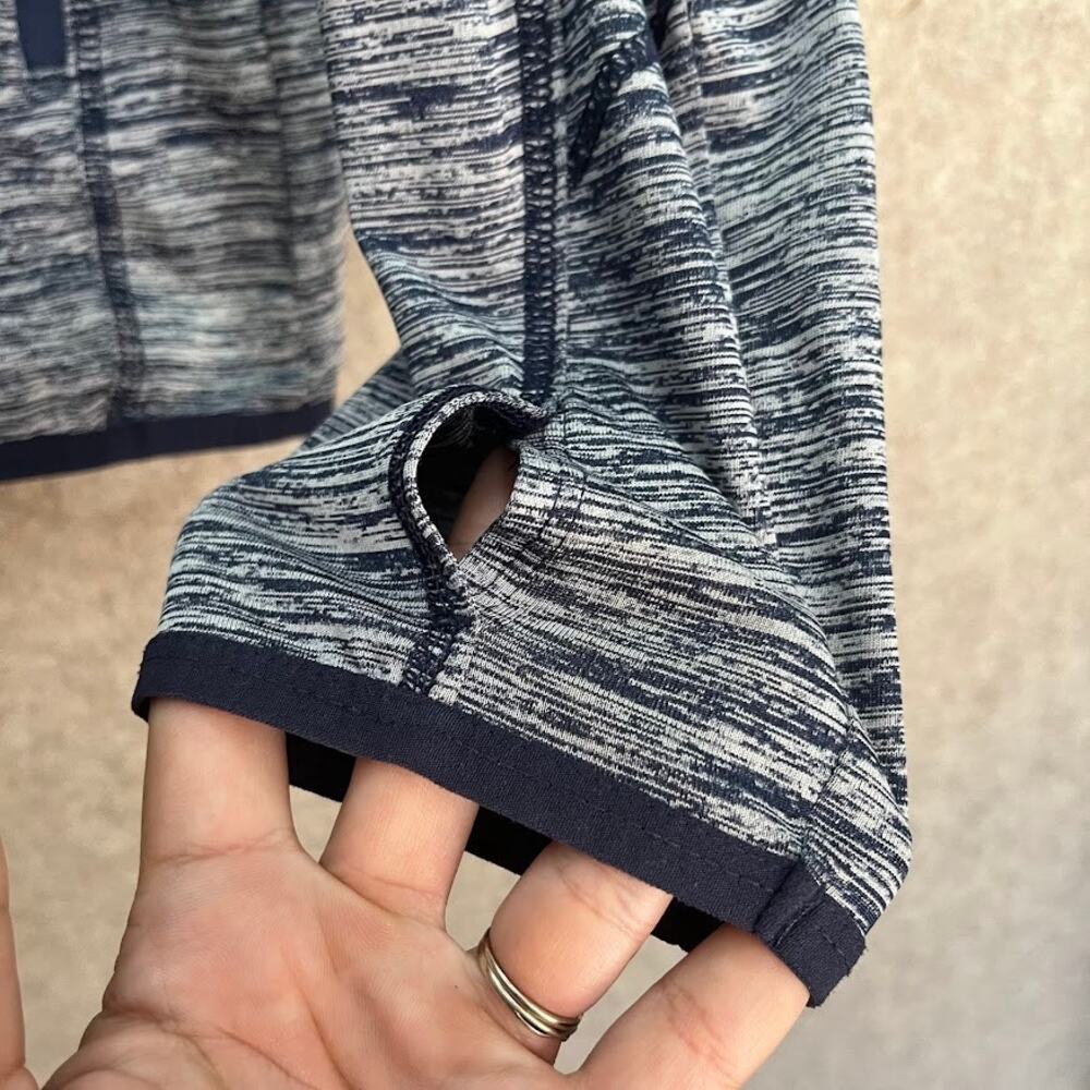 Russell Dri-Power 360 Heathered Navy Gray Hooded Long Sleeve Size Medium - Picture 9 of 11